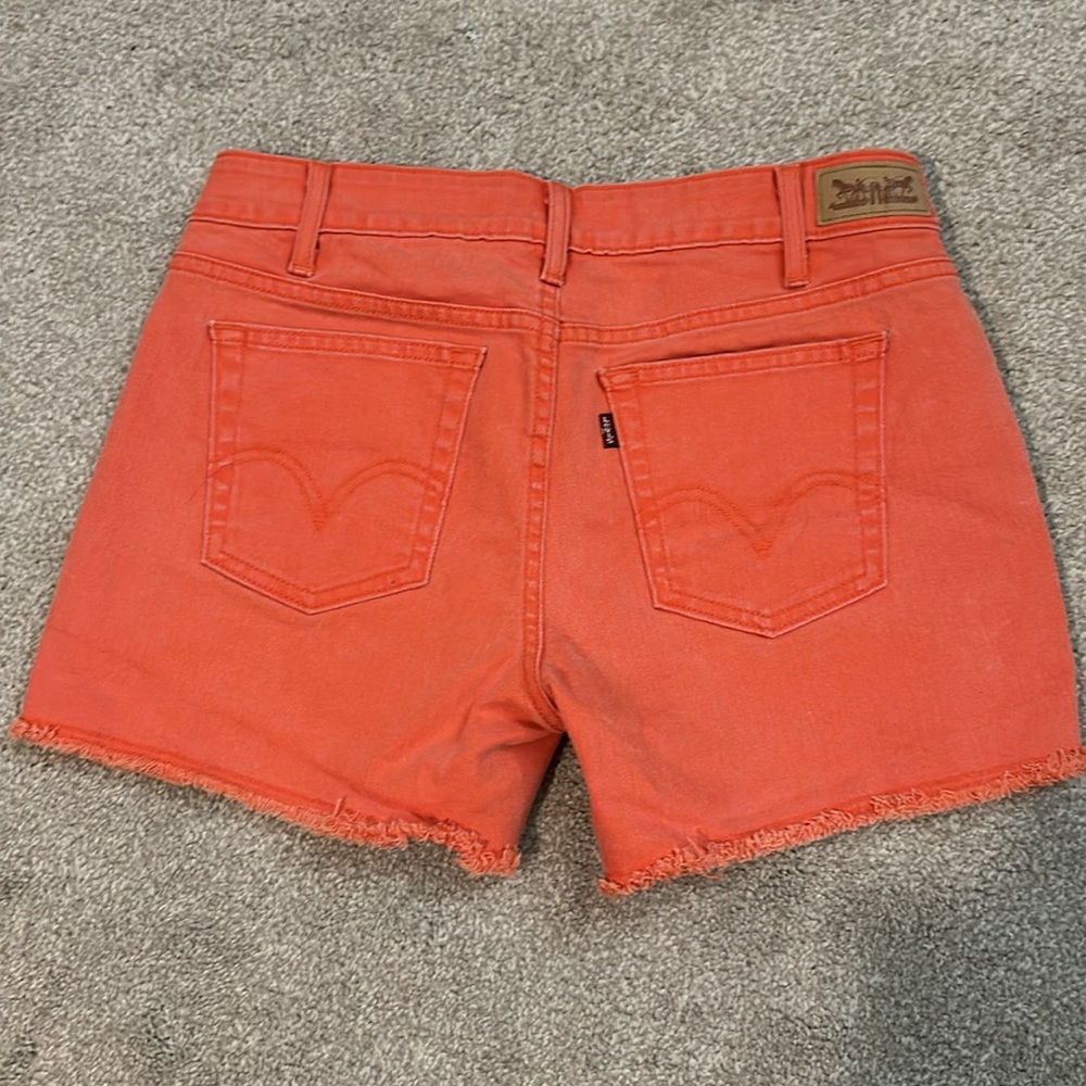 Levi's Bright Orange Denim Shorts